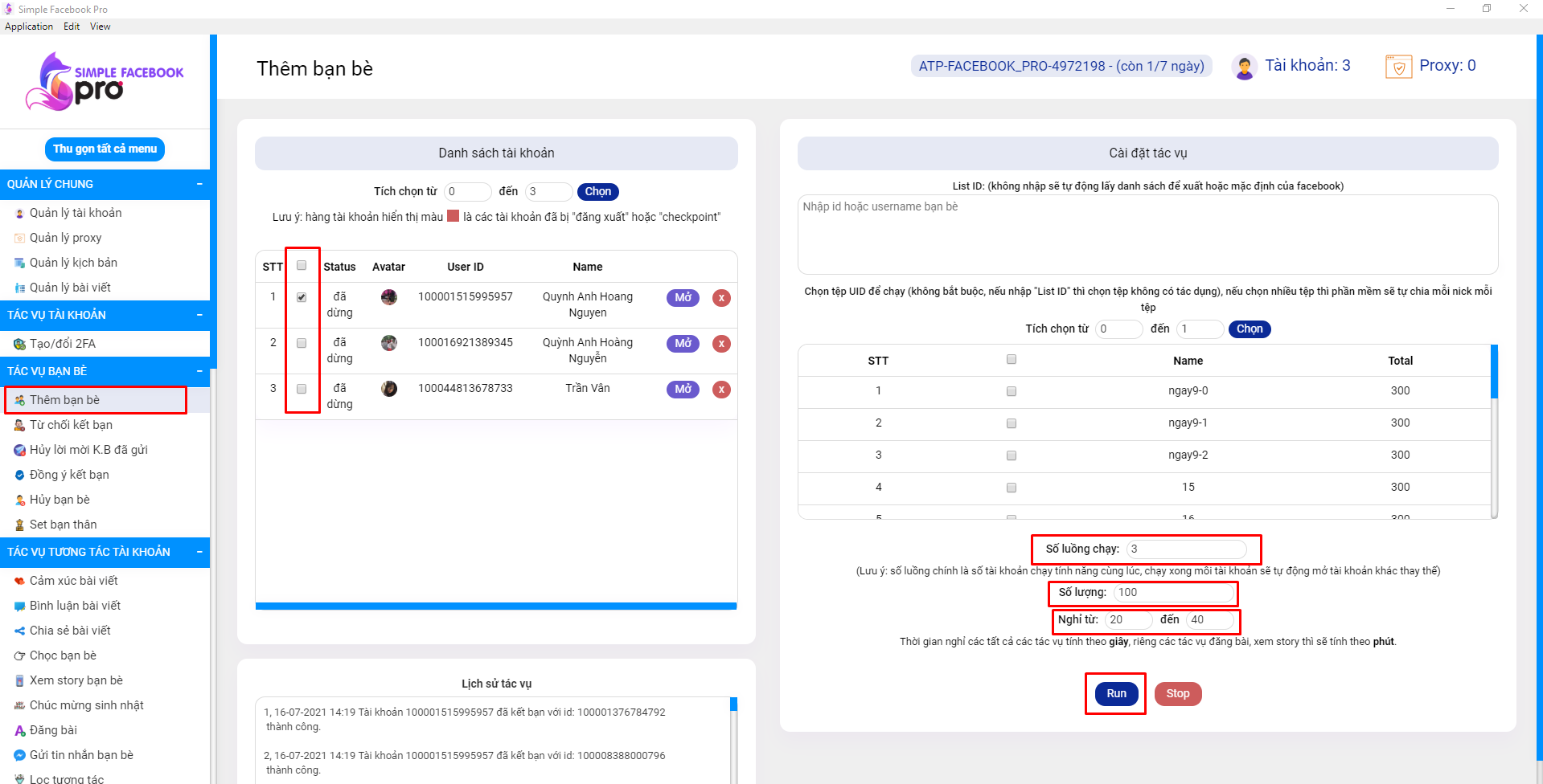 phần mềm nuôi nick fb simple