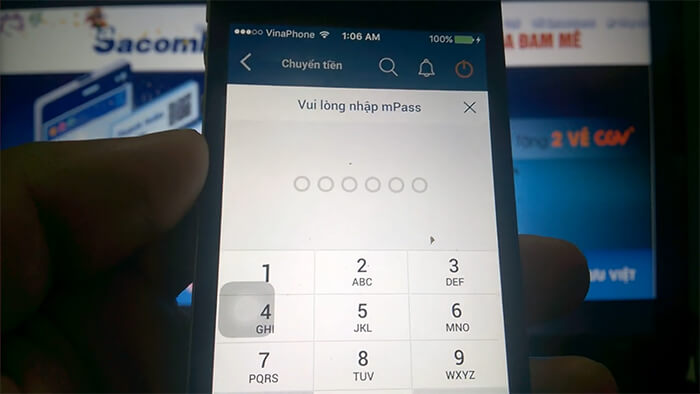 Bước 2: Nhập mPass để hoàn thành giao dịch