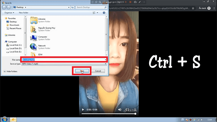 Bước 6 Bấm lưu video