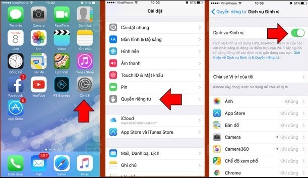 Cài đặt lại GPS cho iPhone