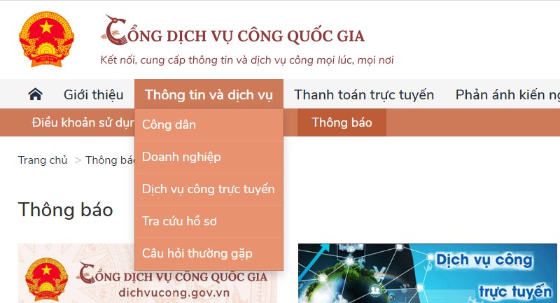 Cổng dịch vụ công Quốc gia