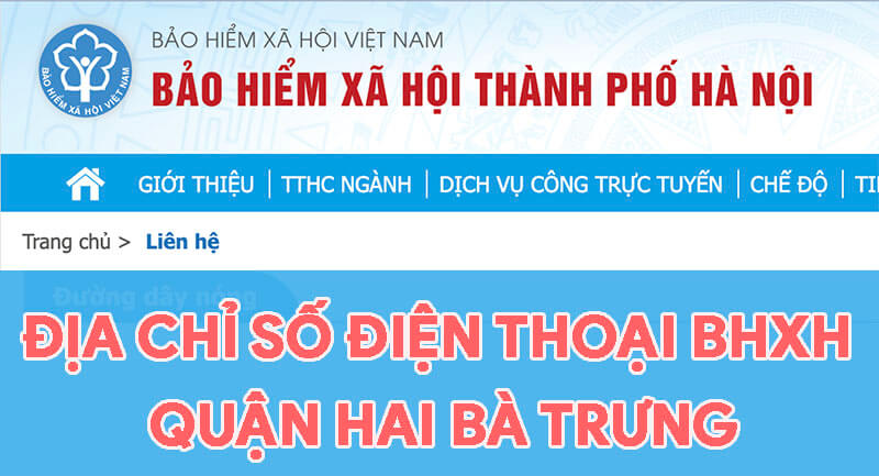 Địa chỉ, số điện thoại cơ quan BHXH Quận Hai Bà Trưng, TP. Hà Nội