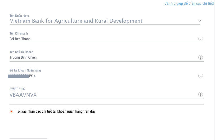 Cách nhập mã swift code agribank để nhận tiền từ nước ngoài