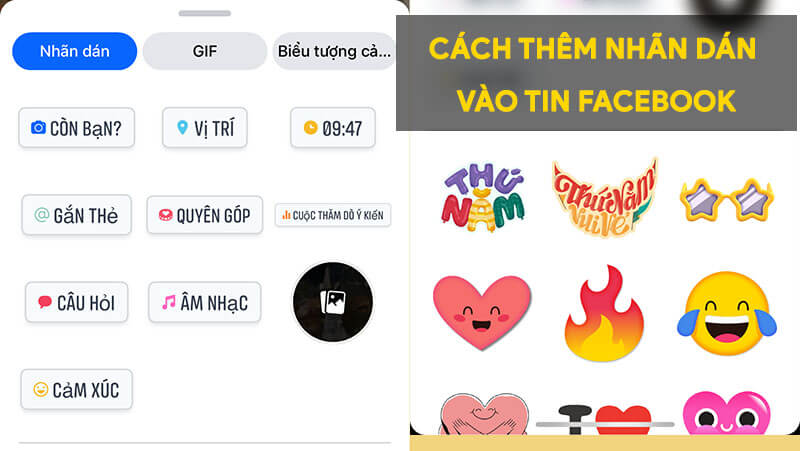 Cách thêm nhãn dán vào story (tin) trên Facebook