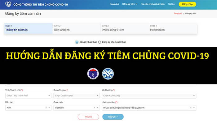 4 bước đăng ký tiêm vắc xin Covid-19 online cho cá nhân