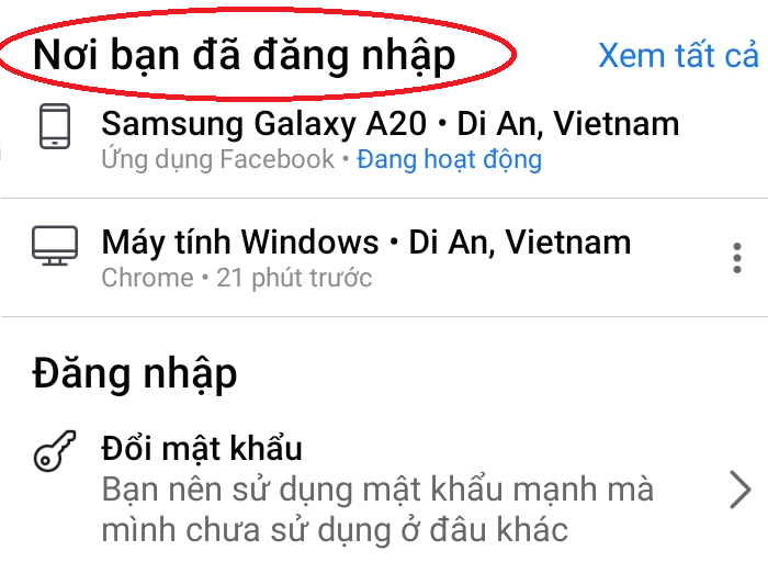 Kiểm tra nơi đăng nhập