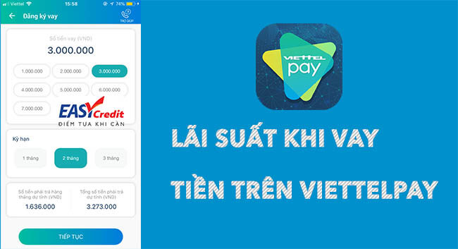 Lãi xuất (phí) phải trả khi vay tiền online trên ViettelPay?