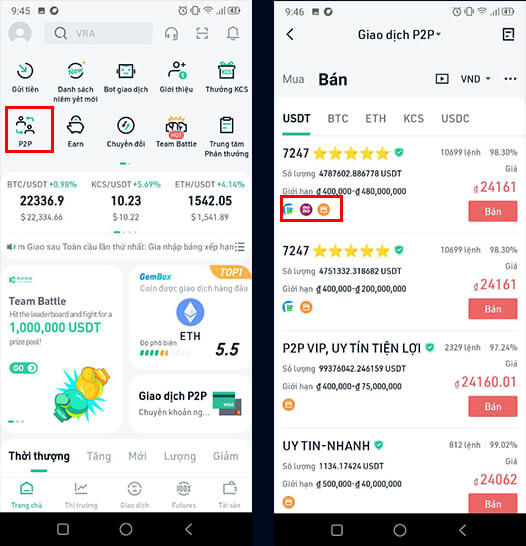 Mua bán coin trên sàn Kucoin bằng ví điện tử MoMo, ZaloPay, Viettel Money