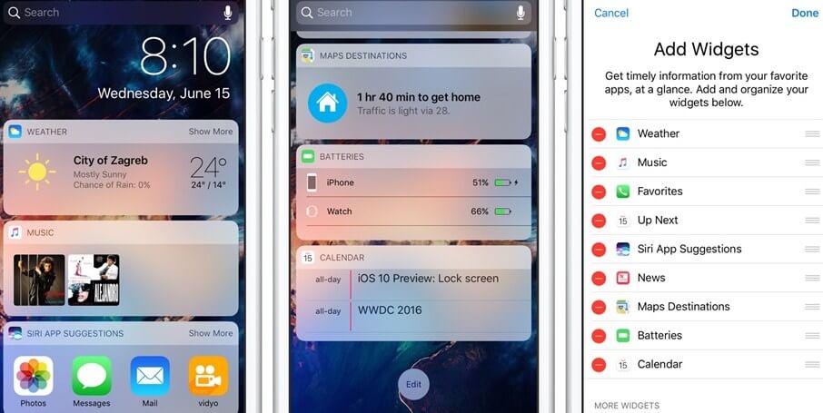 Kiểm tra widgets trên iPhone