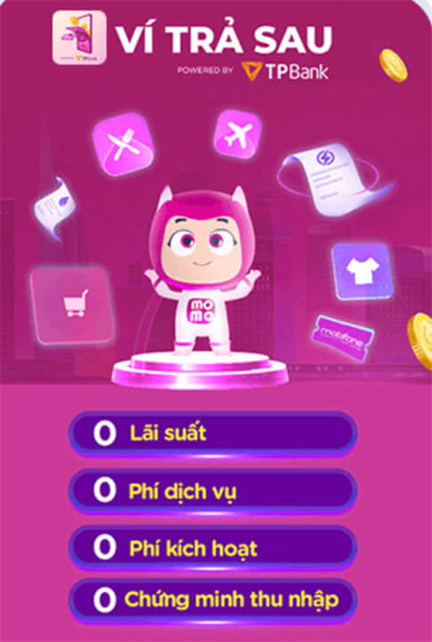  LÃI SUẤT VÀ PHÍ ví trả sau momo