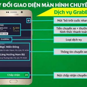 Màn hình nhận chuyến GrabBike, GrabFood, GrabExpress trên ứng dụng GrabDriver