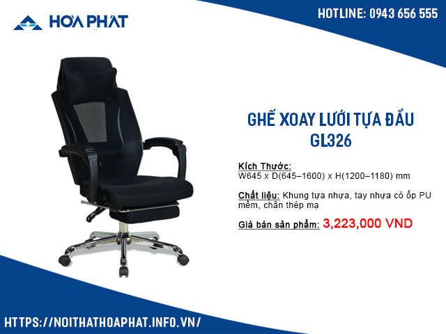 Ghế xoay lưới tựa đầu GL326