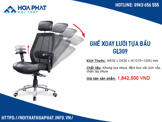 Ghế xoay lưới tựa đầu GL309 