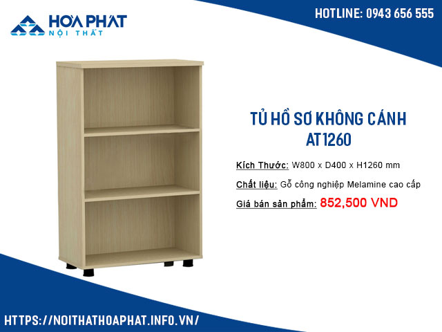 tủ hồ sơ không cánh hòa phát AT1260