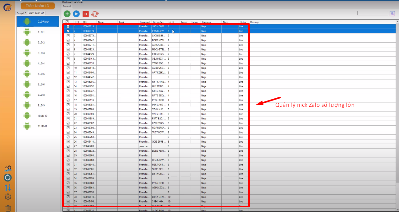Phần mềm nuôi nick Zalo giúp bạn chăm sóc hàng trăm tài khoản Zalo dễ dàng