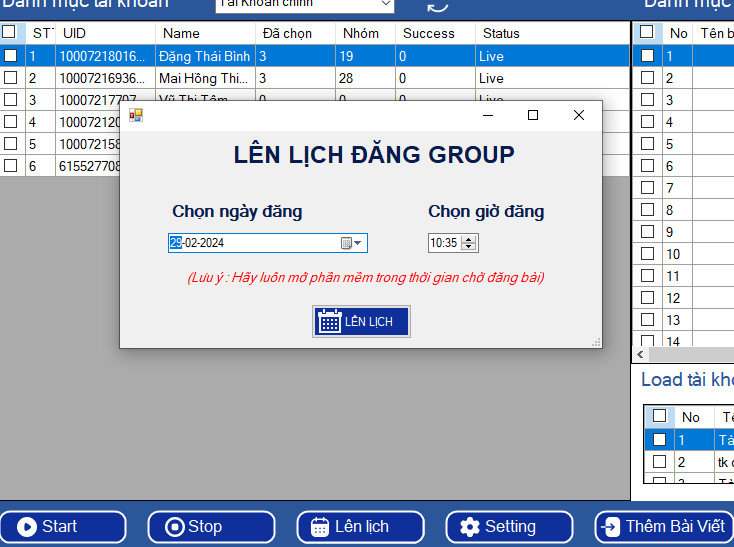 Lên lịch đăng bài facebook 