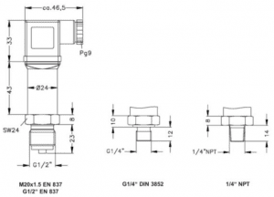 Cảm biến áp suất 0-1Bar