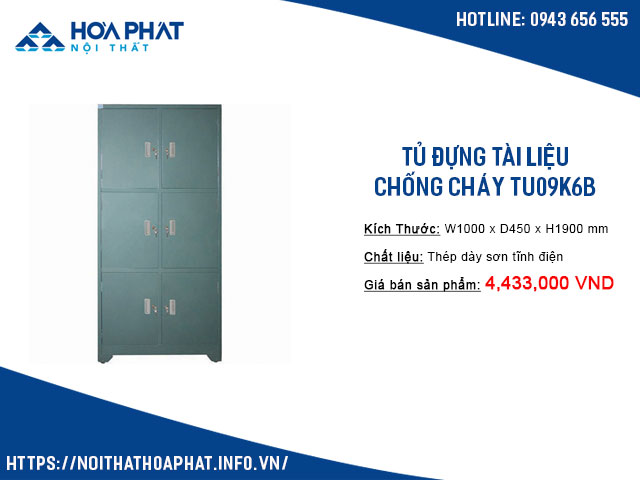 Tủ đựng tài liệu chống cháy TU09K6B