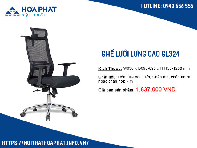 Ghế văn phòng hỗ trợ cột sống GL324